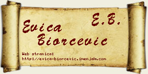 Evica Biorčević vizit kartica